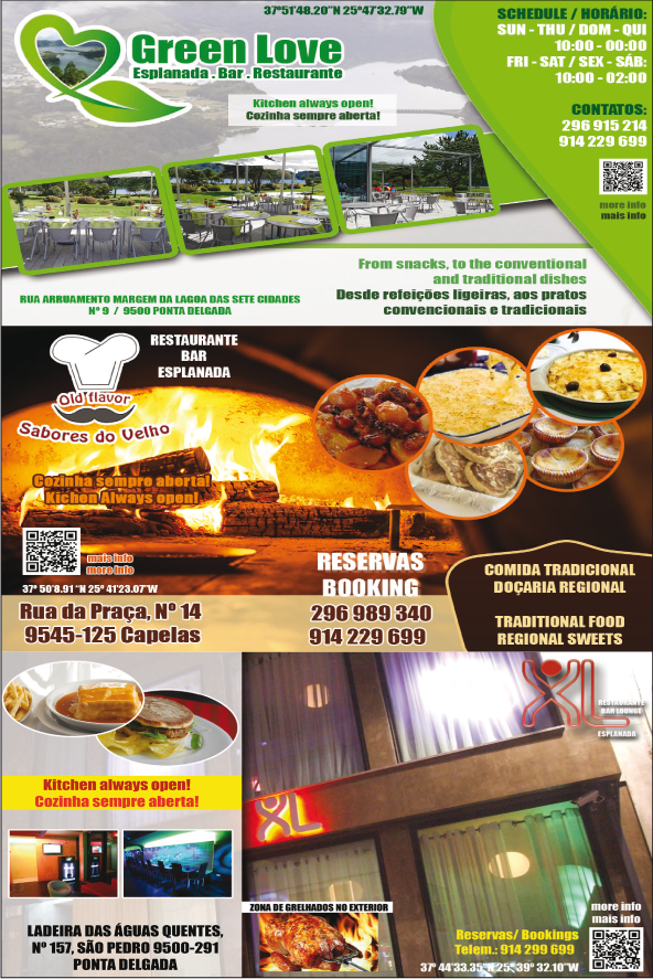 Restaurantes: Green Love/ Sabores do Velho / XL Bar Lounge
